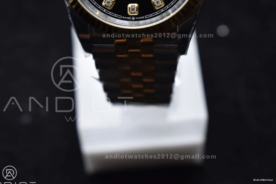 1:1 on Dial SS Diamonds VR 126233 Black 556 YG Jubilee Best Edition 36 Clean DateJust Bracelet Steel RelaxedFit 904L 0117